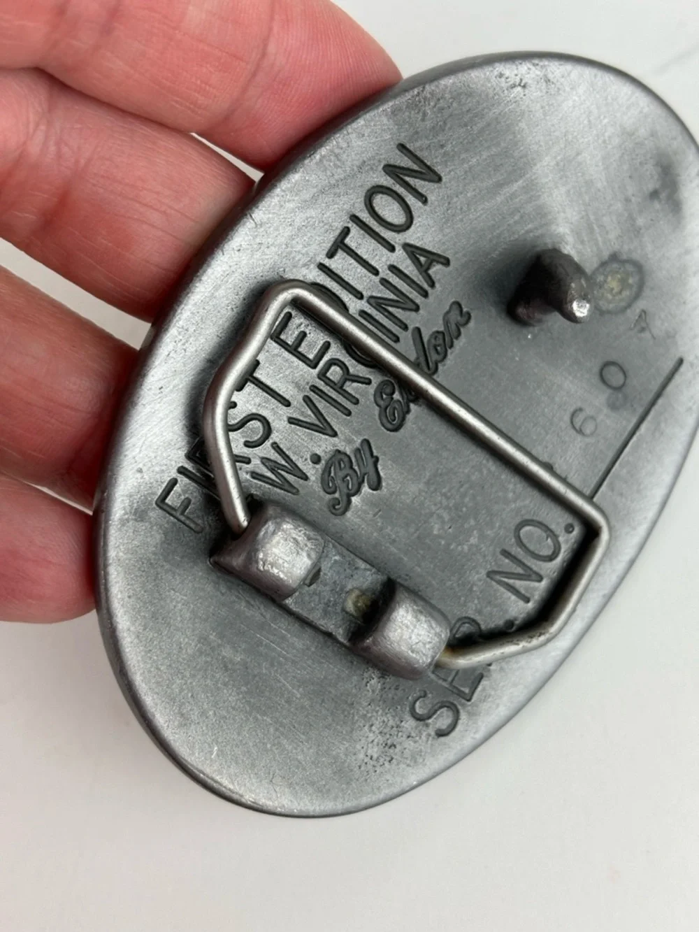 West Virginia 'Almost Heaven' Oval Belt Buckle-Brushed Silver-State/Collectible